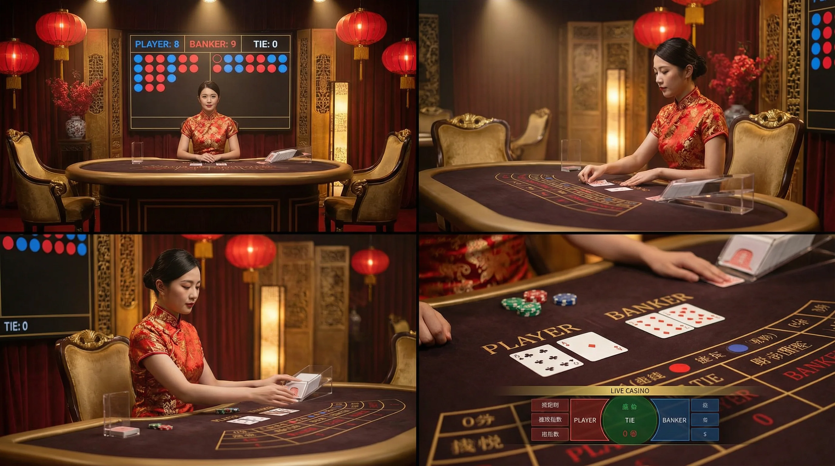 开元棋牌真人荷官发牌场景